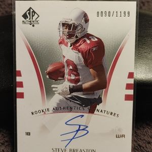 Steve Breaston AUTOGRAPH ROOKIE CARD #0090/1199 SP AUTHENTIC NFL